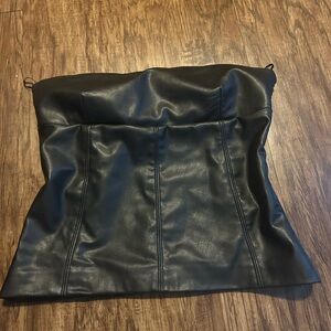 Black Leather Corset Top